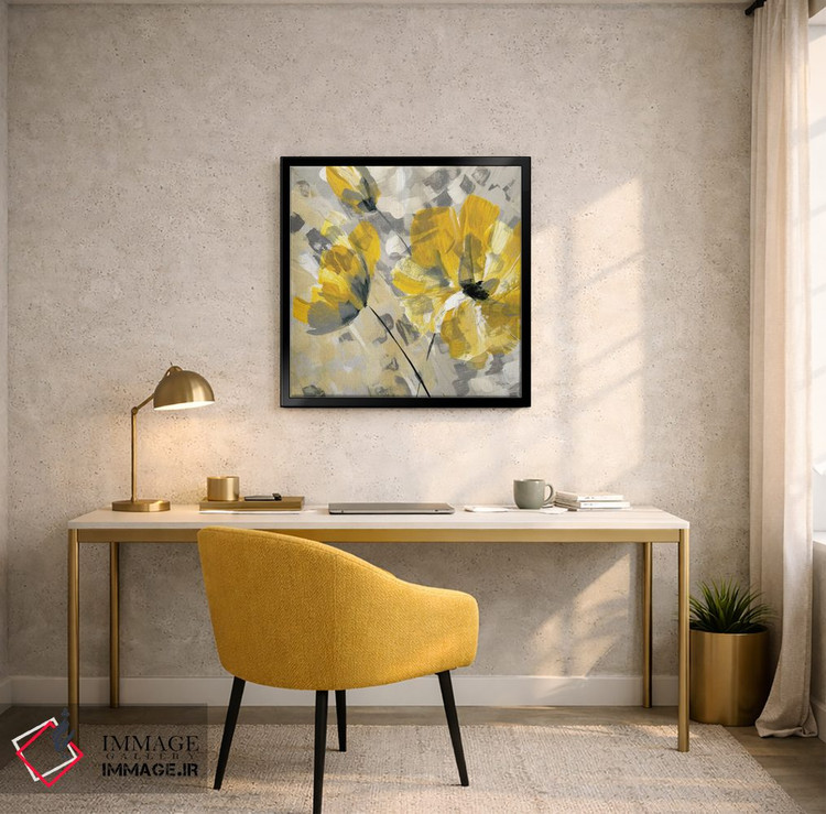 تابلو دکوراتیو شکوفه زرد شماره ۲ اثر کاترینا کراون - D6B