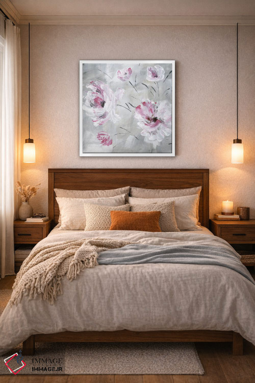 تابلو مدرن شکوفه سرخ گونه شماره ۱ اثر کاترینا کراون - D4W