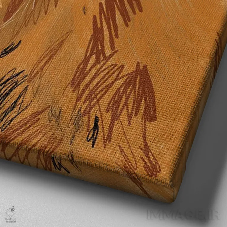 تابلو دکوراتیو گاو کوهستانی اثر کالی ویلسون - نمای نزدیک بافت بوم