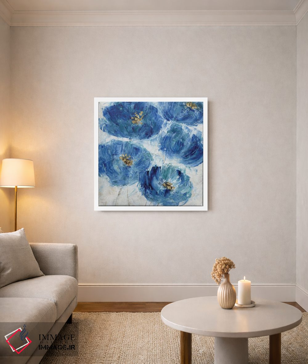 تابلو دکوراتیو خال گل های آبی اثر کاترینا کراون - D1W