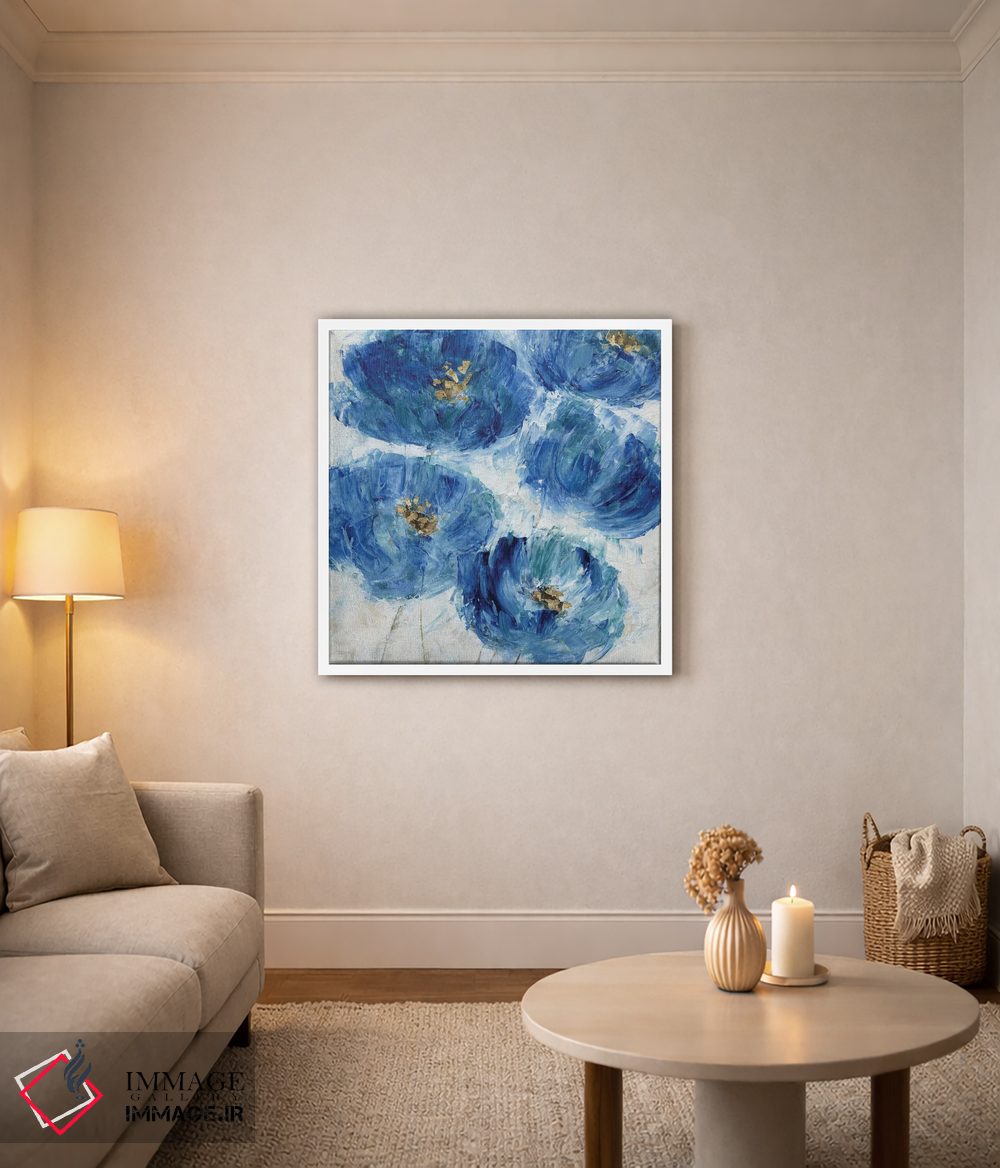 تابلو دکوراتیو خال گل های آبی اثر کاترینا کراون - D2W