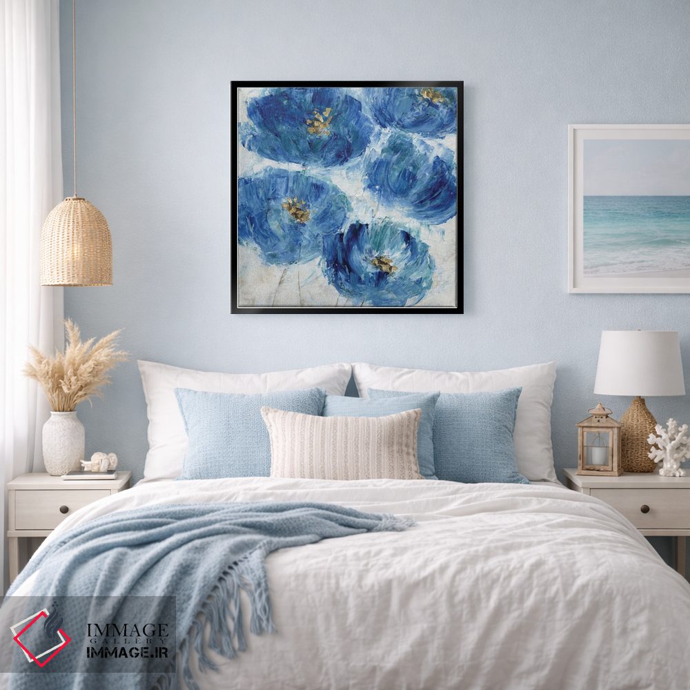 تابلو دکوراتیو خال گل های آبی اثر کاترینا کراون - D4B