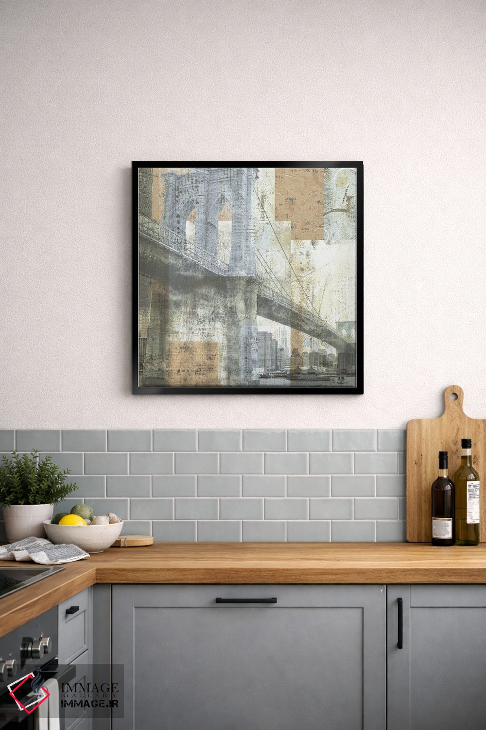 تابلو مدرن پل بروکلین در نور ملایم اثر کاترینا کراون - D4B