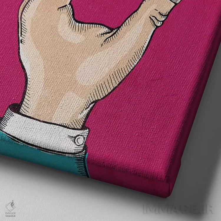 تابلو دکوراتیو بخور، بنوش و شاد باش اثر استر کی - نمای نزدیک بافت بوم