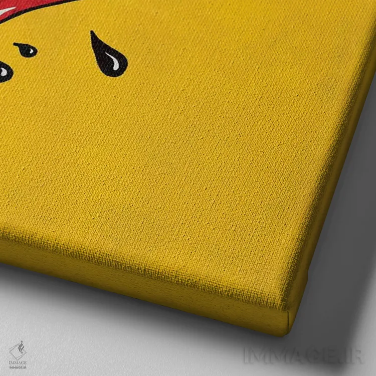 تابلو دکوراتیو آقای قهوه اثر استر کی - نمای نزدیک بافت بوم