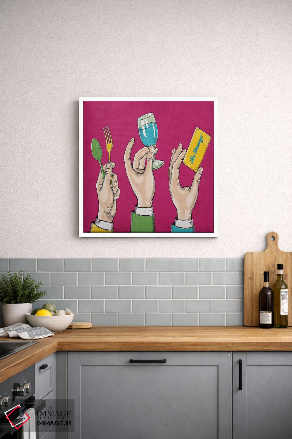 تابلو دکوراتیو بخور، بنوش و شاد باش اثر استر کی - D1W