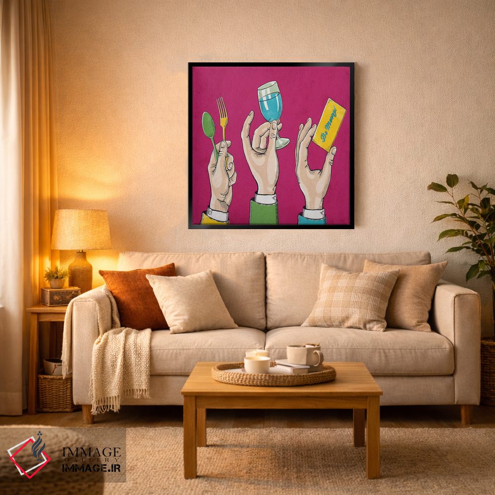 تابلو دکوراتیو بخور، بنوش و شاد باش اثر استر کی - D3B