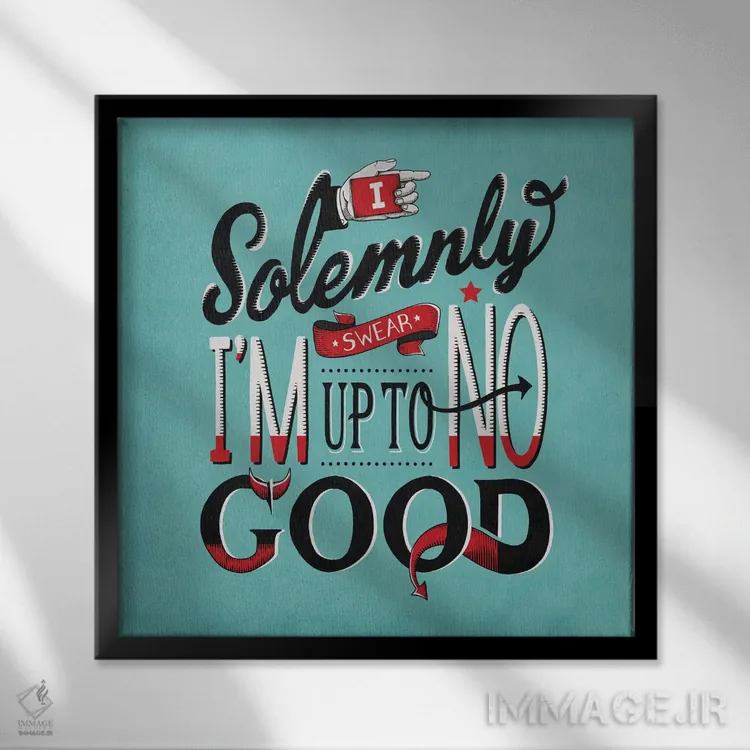 تابلو دکوراتیو در فکر شیطنت اثر استر کی - نمای قابدار مشکی