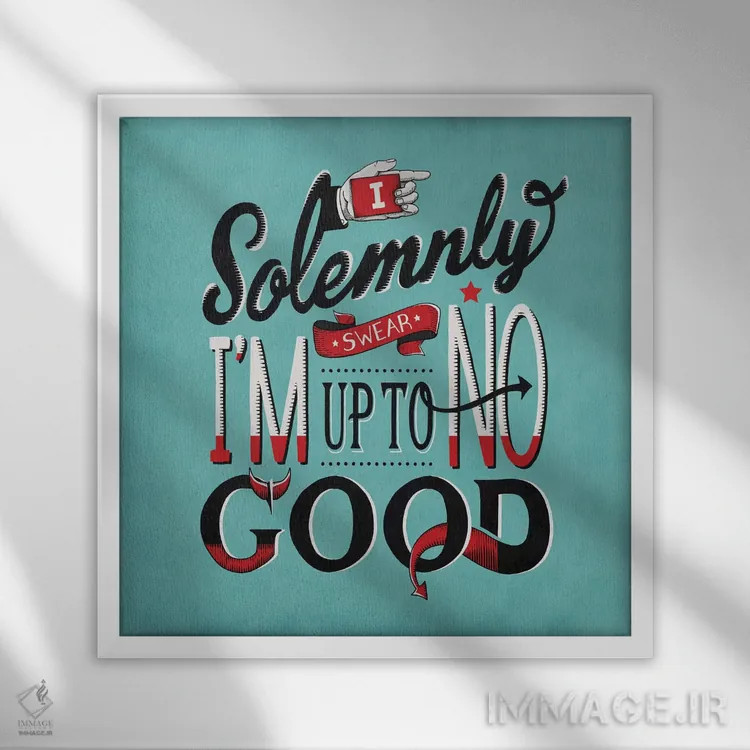 تابلو دکوراتیو در فکر شیطنت اثر استر کی - نمای قابدار سفید