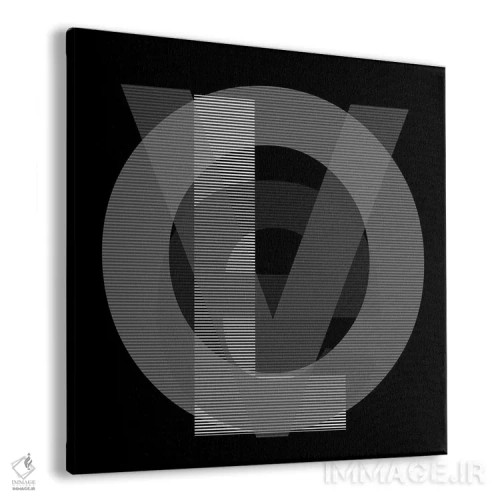 تابلو دکوراتیو خطوط عشق گوگل سیاه و سفید اثر کی بی ام - نمای پرسپکتیو محصول