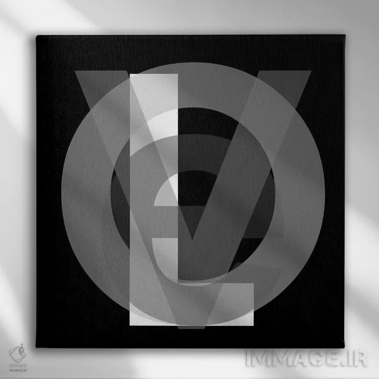 تابلو دکوراتیو عشق گوگل سیاه و سفید اثر کی بی ام - نمای روبهرو روی دیوار