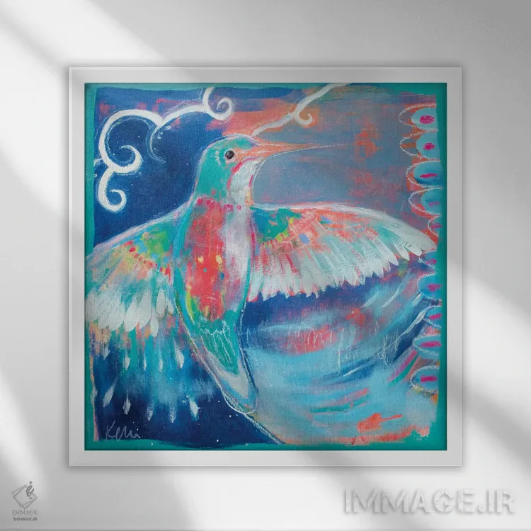 تابلو دکوراتیو روح آزاد اثر کری مک کیب - نمای قابدار سفید