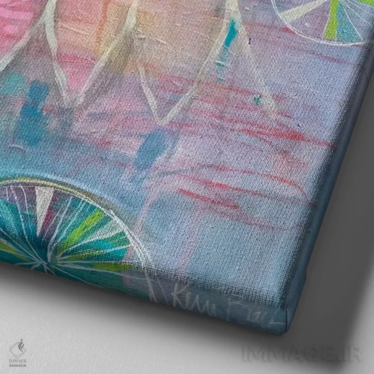 تابلو انتزاعی به ما دل های گرم عطا کن اثر کری مک کیب - نمای نزدیک بافت بوم