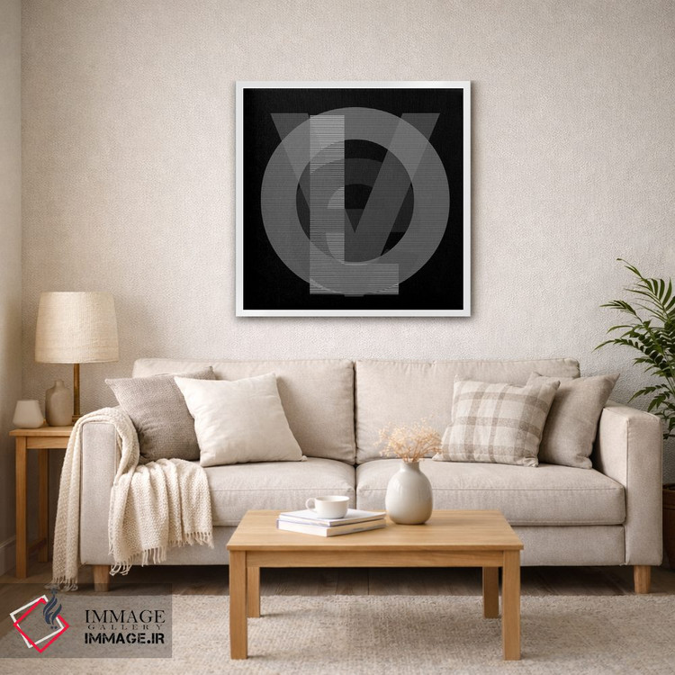 تابلو دکوراتیو خطوط عشق گوگل سیاه و سفید اثر کی بی ام - D1W