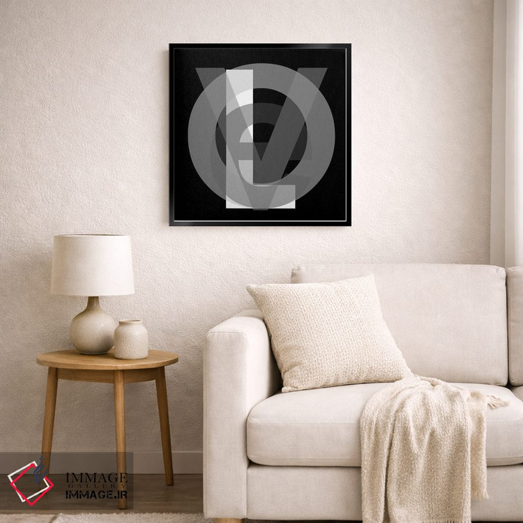 تابلو دکوراتیو عشق گوگل سیاه و سفید اثر کی بی ام - D5B