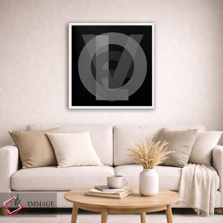 تابلو دکوراتیو خطوط عشق گوگل سیاه و سفید اثر کی بی ام - D2W