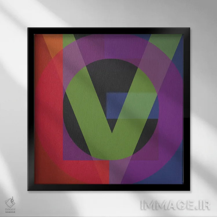 تابلو دکوراتیو عشق گوگل شماره ۲ اثر کی بی ام - نمای قابدار مشکی