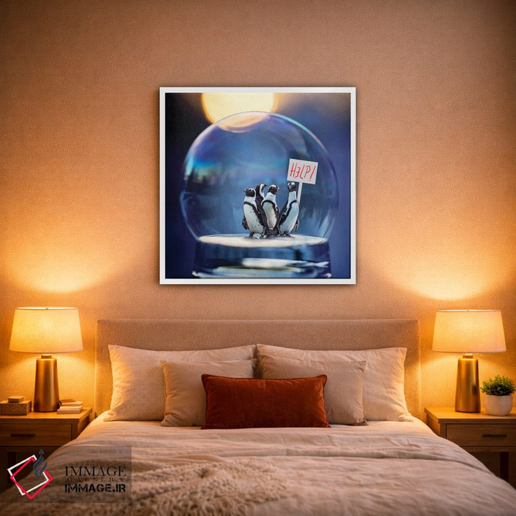 تابلو دکوراتیو پنگوئن ها کمک می کنند اثر کارن بورک - D2W
