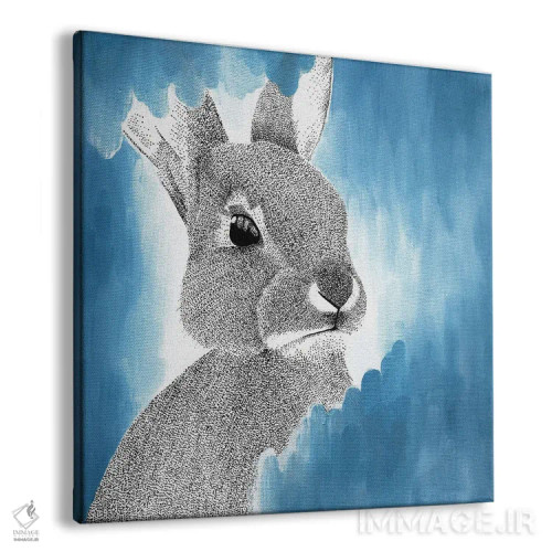 تابلو دکوراتیو خرگوش آبی خیال انگیز اثر کلسی امبلو - نمای پرسپکتیو محصول