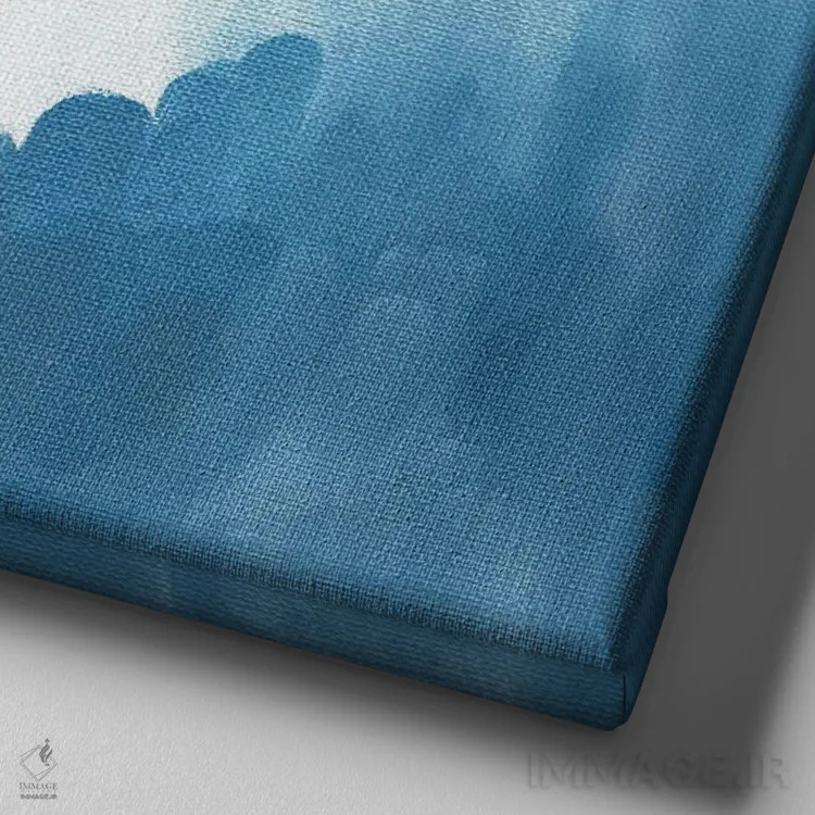 تابلو دکوراتیو خرگوش آبی خیال انگیز اثر کلسی امبلو - نمای نزدیک بافت بوم