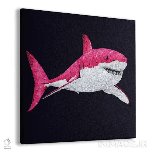 تابلو دکوراتیو کوسه صورتی ترین صورتی اثر کلسی امبلو - نمای پرسپکتیو محصول