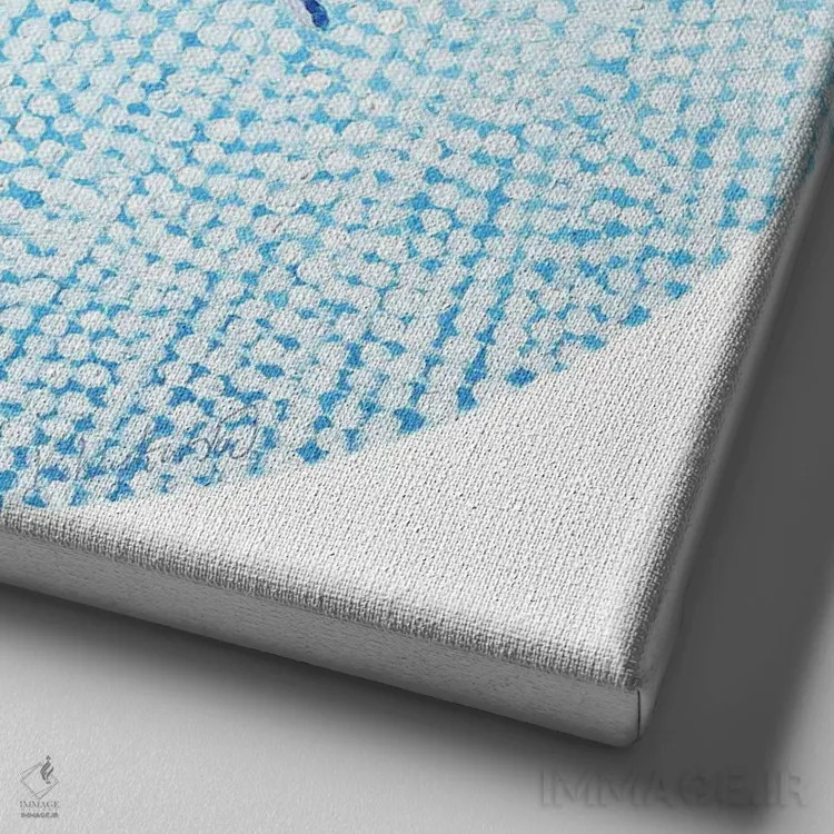 تابلو دکوراتیو کوسه ببری اقیانوس ستاره ای اثر کلسی امبلو - نمای نزدیک بافت بوم