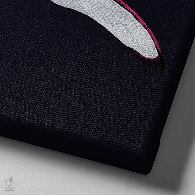 تابلو دکوراتیو کوسه صورتی ترین صورتی اثر کلسی امبلو - نمای نزدیک بافت بوم