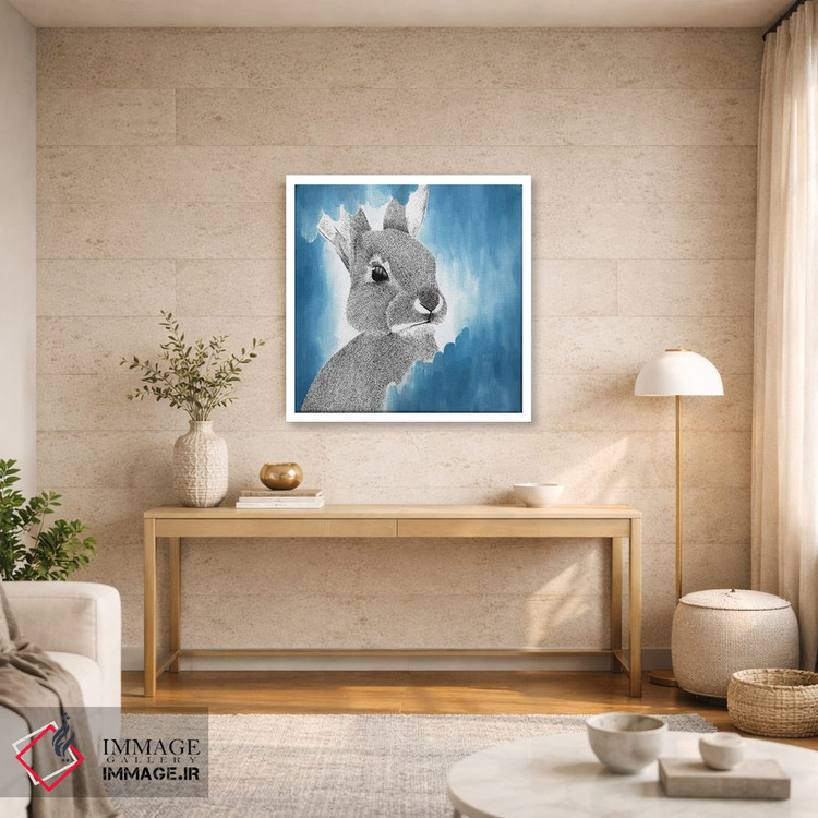 تابلو دکوراتیو خرگوش آبی خیال انگیز اثر کلسی امبلو - D3W