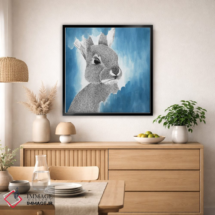 تابلو دکوراتیو خرگوش آبی خیال انگیز اثر کلسی امبلو - D6B