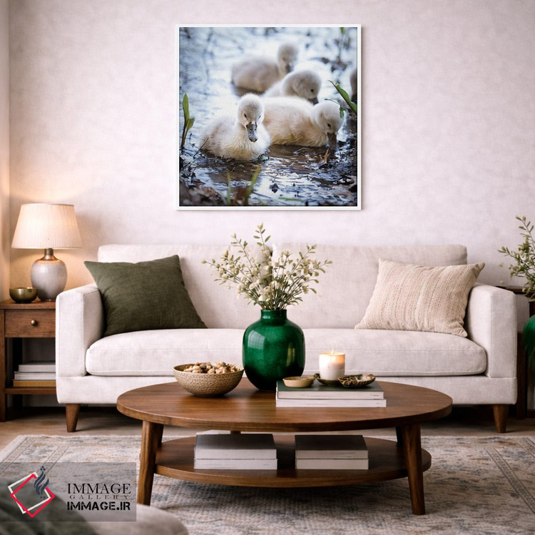 تابلو دکوراتیو قوهای کوچک اثر کارن بورک - D4W