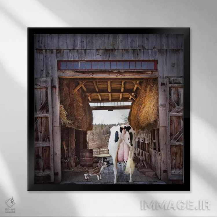 تابلو دکوراتیو دوستان انبار اثر کارن بورک - نمای قابدار مشکی