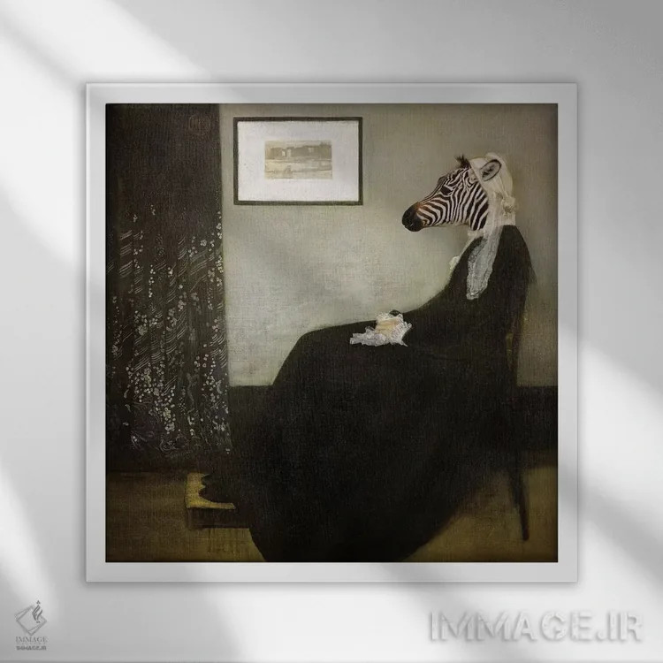 تابلو دکوراتیو مادر ویسلر اثر کارن بورک - نمای قابدار سفید