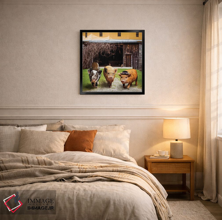 تابلو دکوراتیو گروه خوک ها اثر کارن بورک - D5B