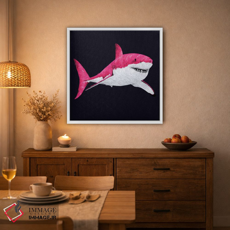 تابلو دکوراتیو کوسه صورتی ترین صورتی اثر کلسی امبلو - D1W