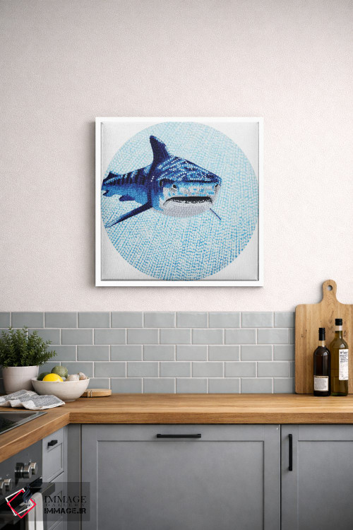 تابلو دکوراتیو کوسه ببری اقیانوس ستاره ای اثر کلسی امبلو - D3W