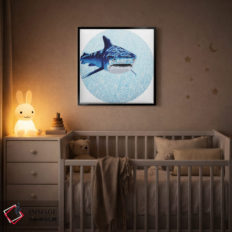 تابلو دکوراتیو کوسه ببری اقیانوس ستاره ای اثر کلسی امبلو - D5B