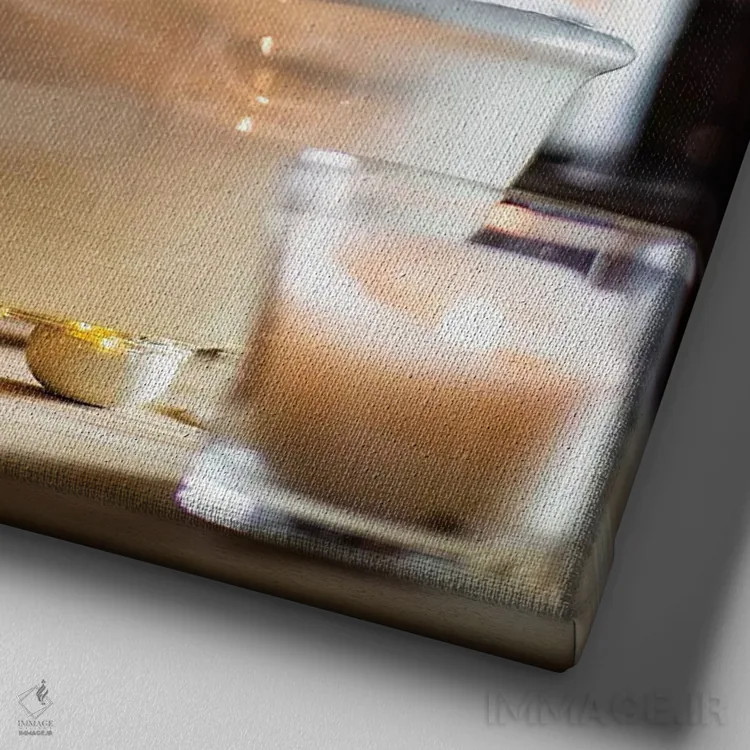 تابلو دکوراتیو خروس در وان کف اثر کارن بورک - نمای نزدیک بافت بوم