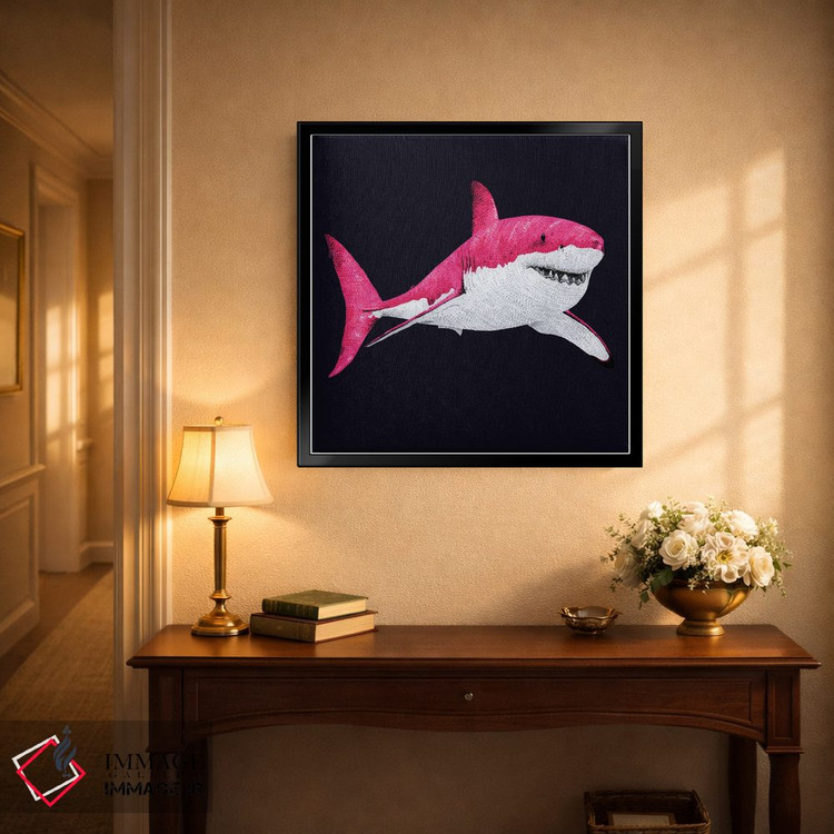 تابلو دکوراتیو کوسه صورتی ترین صورتی اثر کلسی امبلو - D5B