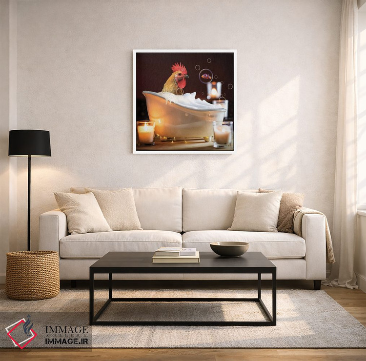 تابلو دکوراتیو خروس در وان کف اثر کارن بورک - D2W