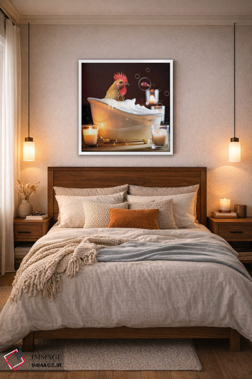 تابلو دکوراتیو خروس در وان کف اثر کارن بورک - D3W