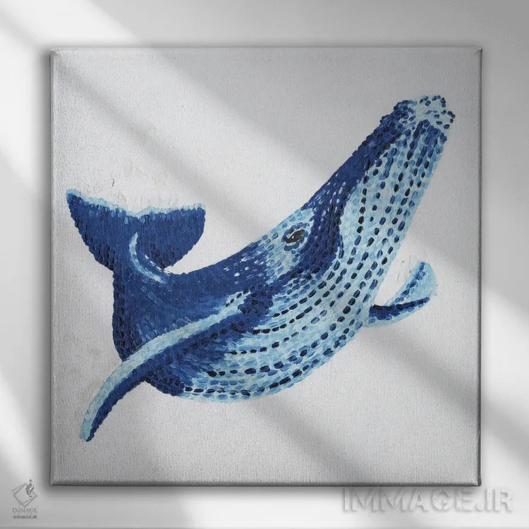 تابلو دکوراتیو نهنگ جادویی اثر کلسی امبلو - نمای روبهرو روی دیوار