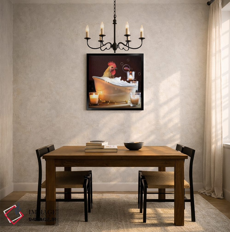 تابلو دکوراتیو خروس در وان کف اثر کارن بورک - D4B