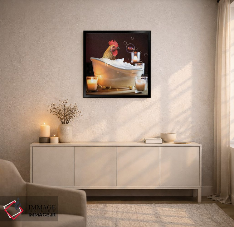 تابلو دکوراتیو خروس در وان کف اثر کارن بورک - D5B