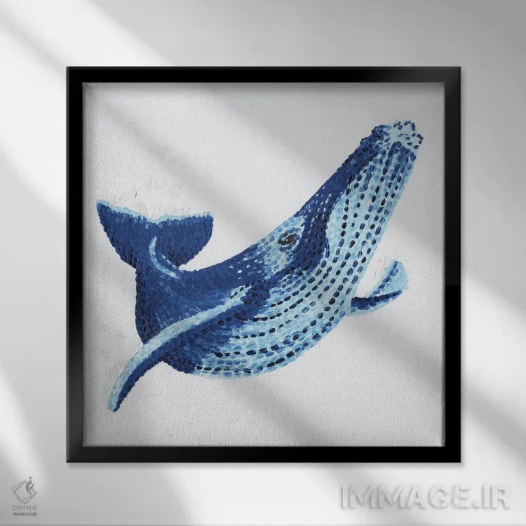 تابلو دکوراتیو نهنگ جادویی اثر کلسی امبلو - نمای قابدار مشکی