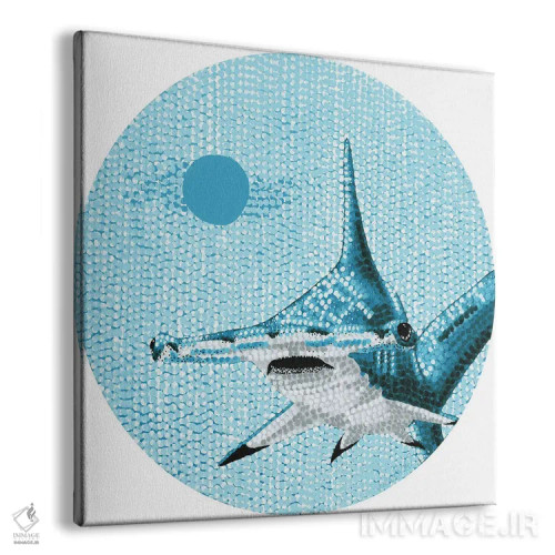 تابلو دکوراتیو کوسه سر چکشی اقیانوس ستاره ای اثر کلسی امبلو - نمای پرسپکتیو محصول