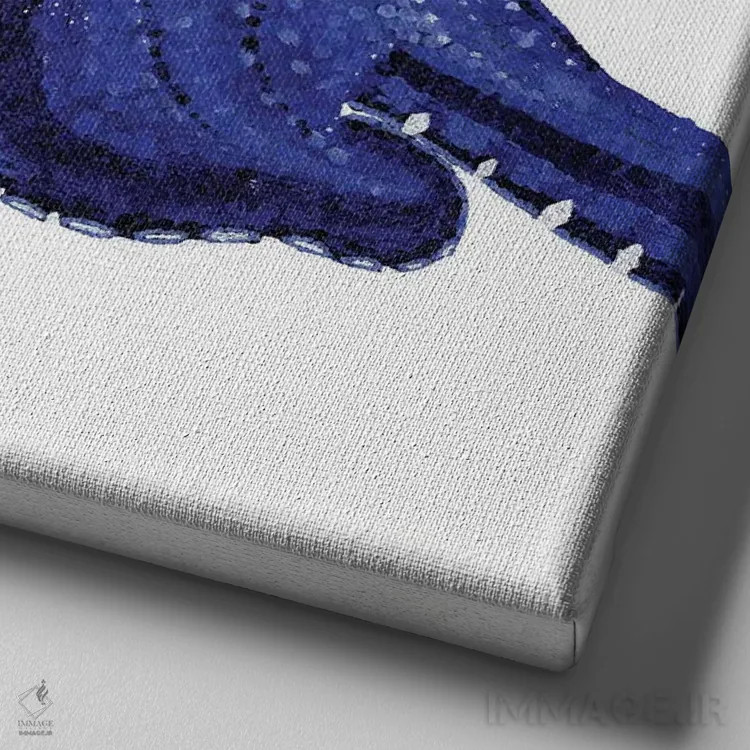 تابلو دکوراتیو اختاپوس اثر کلسی امبلو - نمای نزدیک بافت بوم