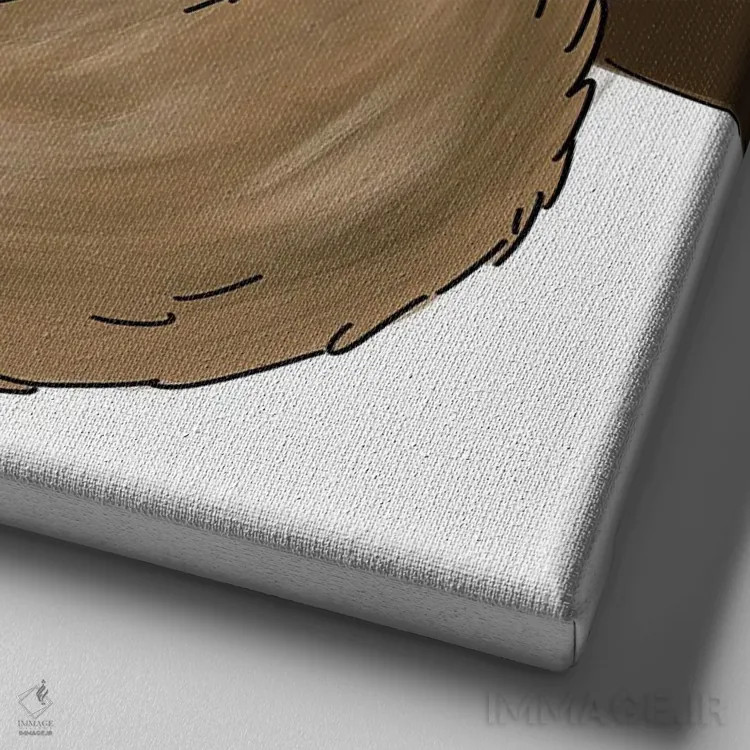 تابلو دکوراتیو تنبل درختی اثر کیتی برایانت - نمای نزدیک بافت بوم