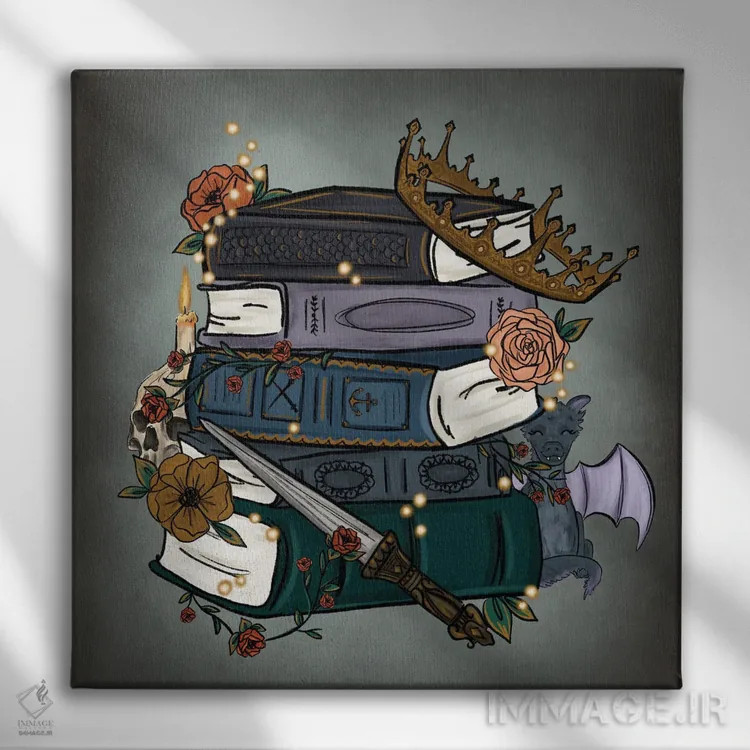 تابلو دکوراتیو داستان های فانتزی گل محور اثر کیتی برایانت - نمای روبهرو روی دیوار