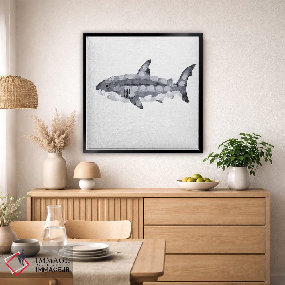 تابلو دکوراتیو کوسه سفید بزرگ قدرت خاموش اثر کلسی امبلو - D4B