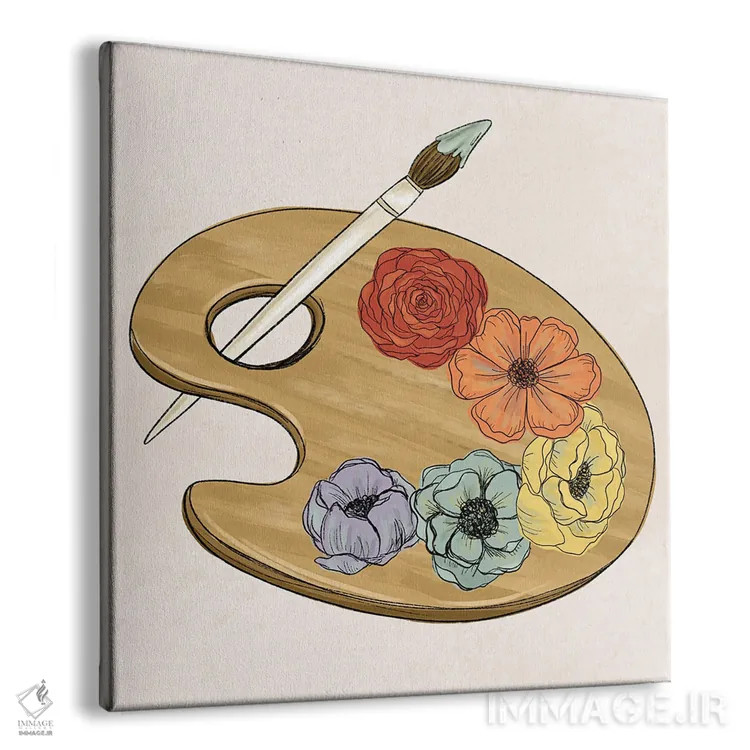 تابلو دکوراتیو پالت هنری گل دار اثر کیتی برایانت - نمای پرسپکتیو محصول